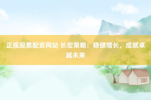 正规股票配资网站 长宏策略：稳健增长，成就卓越未来