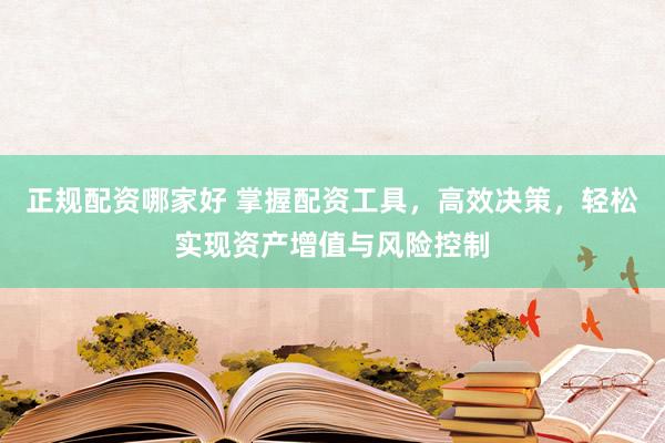 正规配资哪家好 掌握配资工具，高效决策，轻松实现资产增值与风险控制