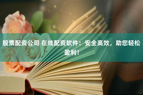 股票配资公司 在线配资软件：安全高效，助您轻松盈利！