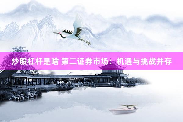 炒股杠杆是啥 第二证券市场：机遇与挑战并存