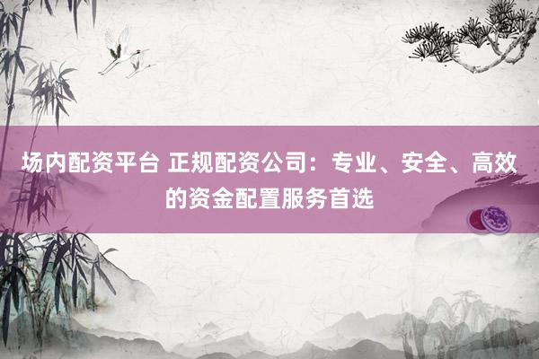 场内配资平台 正规配资公司：专业、安全、高效的资金配置服务首选