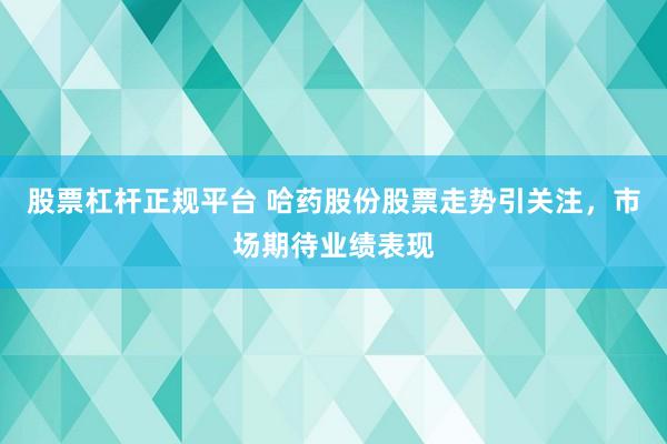 股票杠杆正规平台 哈药股份股票走势引关注，市场期待业绩表现