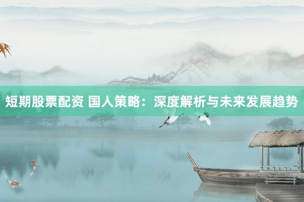 短期股票配资 国人策略：深度解析与未来发展趋势