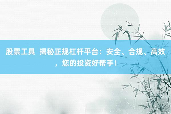 股票工具  揭秘正规杠杆平台：安全、合规、高效，您的投资好帮手！