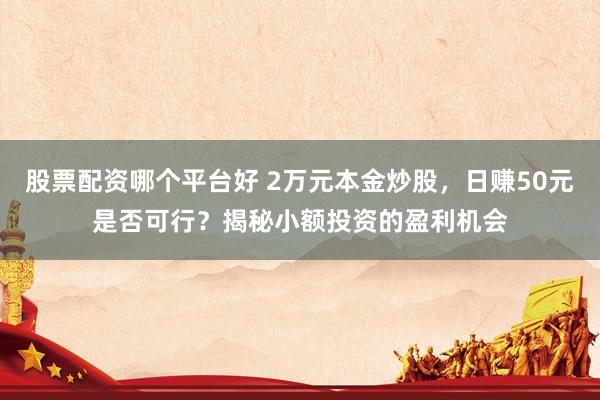 股票配资哪个平台好 2万元本金炒股，日赚50元是否可行？揭秘小额投资的盈利机会