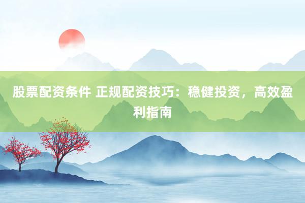 股票配资条件 正规配资技巧：稳健投资，高效盈利指南