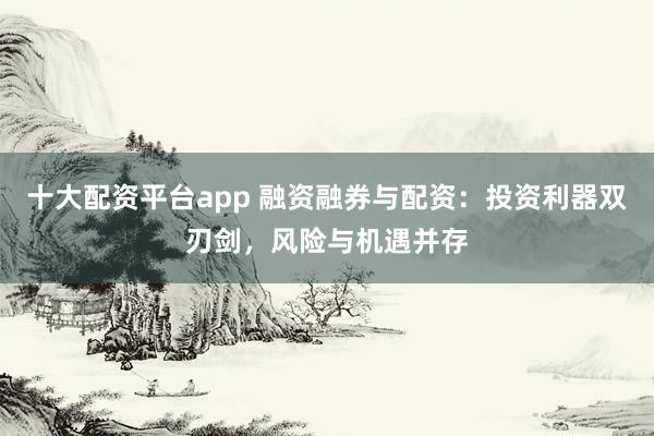 十大配资平台app 融资融券与配资:投资利器双刃剑,风险与机遇并存