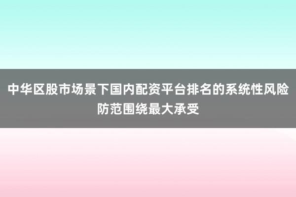 中华区股市场景下国内配资平台排名的系统性风险防范围绕最大承受