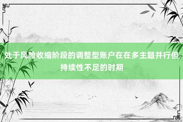 处于风险收缩阶段的调整型账户在在多主题并行但持续性不足的时期
