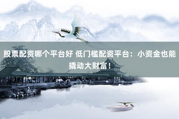 股票配资哪个平台好 低门槛配资平台：小资金也能撬动大财富！